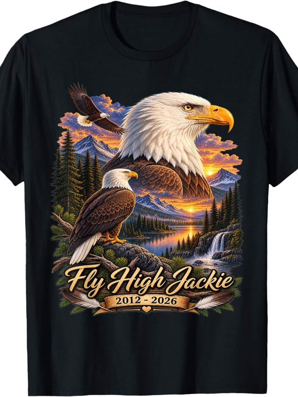 Fly High Jackie, Jackie and Shadow Bald Eagle T-Shirt